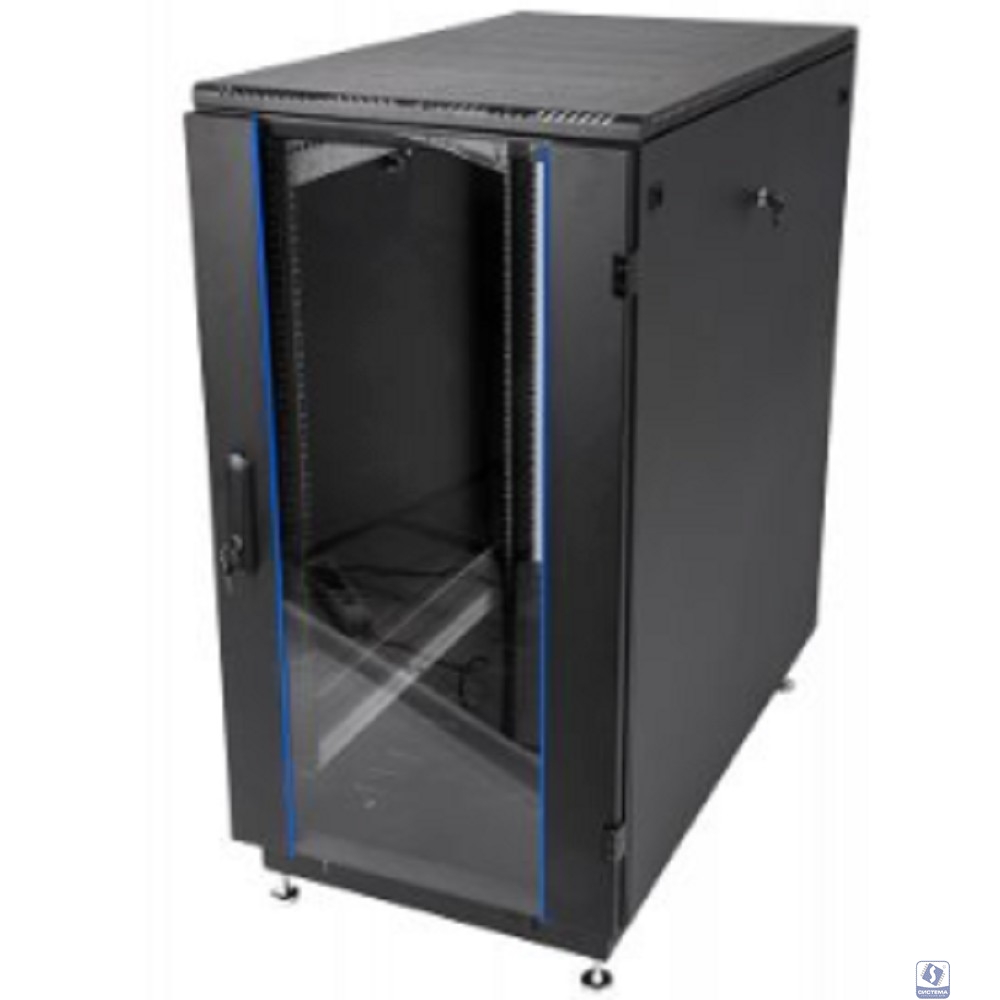 ЦМО Шкаф телекоммуникационный напольный 24U (600 x 600) дверь стекло, чёрный, ШТК-М-24.6.6-1ААА-9005