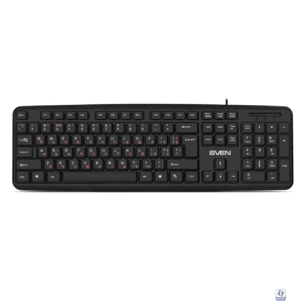 Клавиатура SVEN KB-S230 чёрная (104кл, каб. 2м)