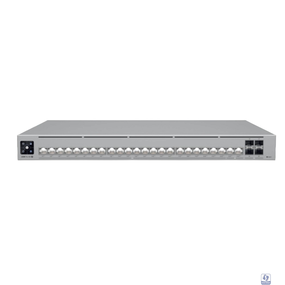 UBIQUITI USW-Pro-HD-24-PoE PoE-коммутатор в стойку, 22х 2.5G RJ45, 2х 10G RJ45, 4х 10G SFP+, раздача 600 Вт