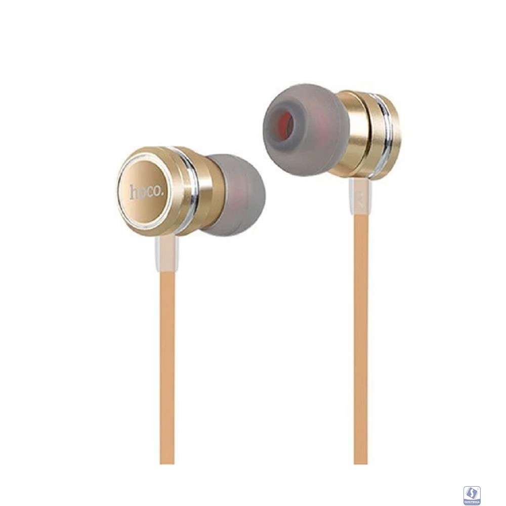 HOCO M16/ Наушники + микрофон/ Кнопка ответа/ 1.2м/ 3.5 mm jack/Gold