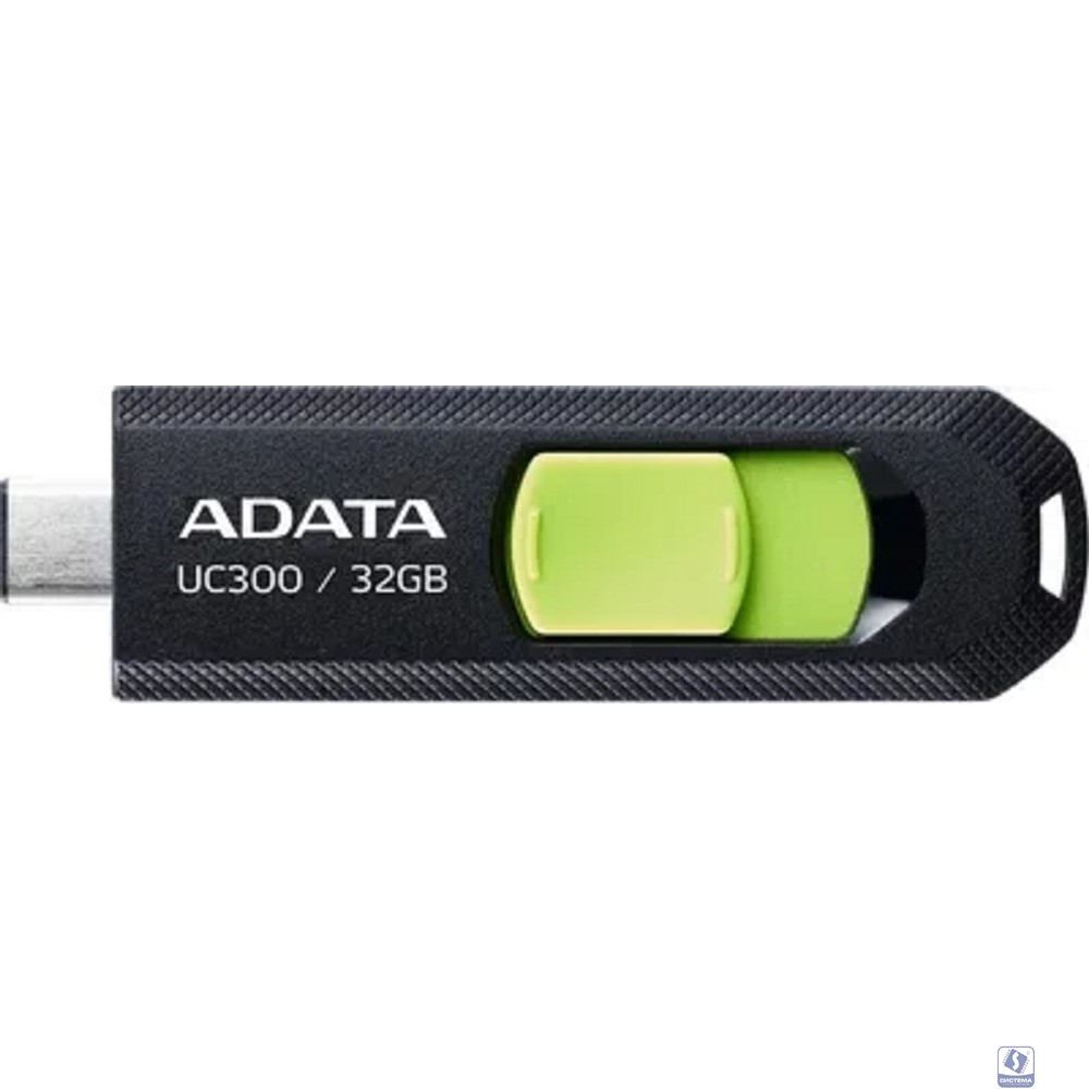 A-DATA Flash Drive 32GB UC300  USB (Type-C) USB3.2, черный и зеленый [acho-uc300-32g-rbk/gn]