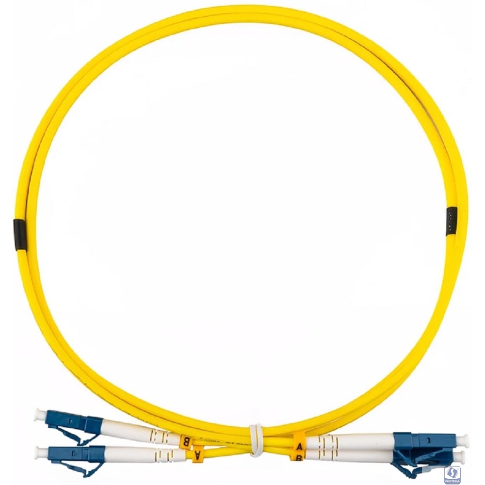Rexant (50-2111-5) Патч-корд оптический одномодовый (SM) 9/125 OS2 разъемы zip-cord LC/UPC-LC/UPC 3мм Duplex LSZH 5м желтый