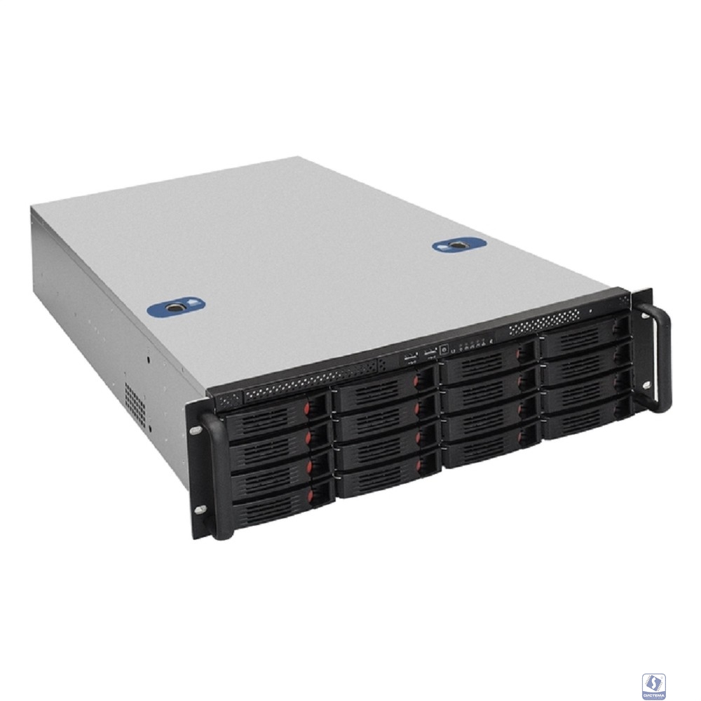 Exegate EX292420RUS Серверная платформа ExeGate Pro 3U660-HS16 <RM 19", высота 3U, глубина 660, Redundant БП 2x800W, 16xHotSwap, USB>