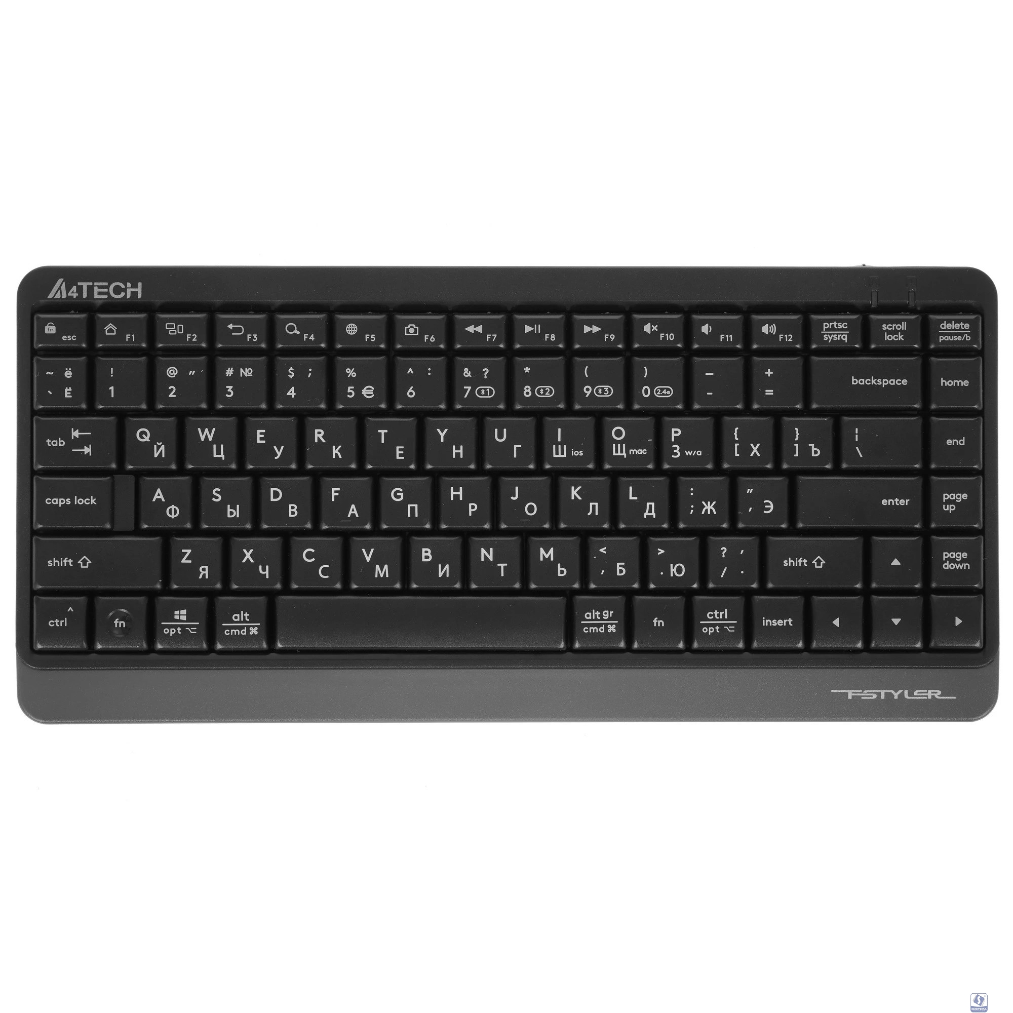 Клавиатура A4Tech Fstyler FBK11 черный/серый USB беспроводная BT/Radio slim [1595334]