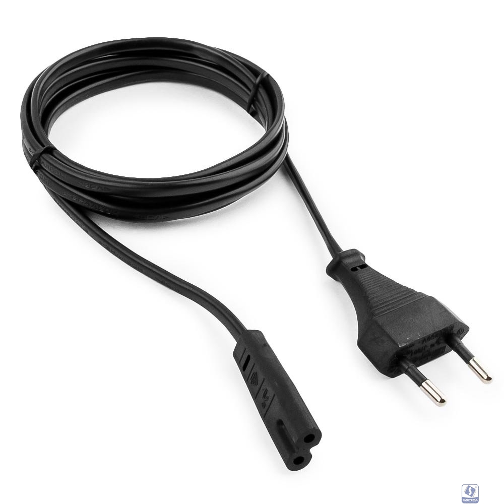 Кабель питания аудио/видео Gembird 1.8м, 2-pin, VDE, черный, пакет [PC-184/2-1.8M]   