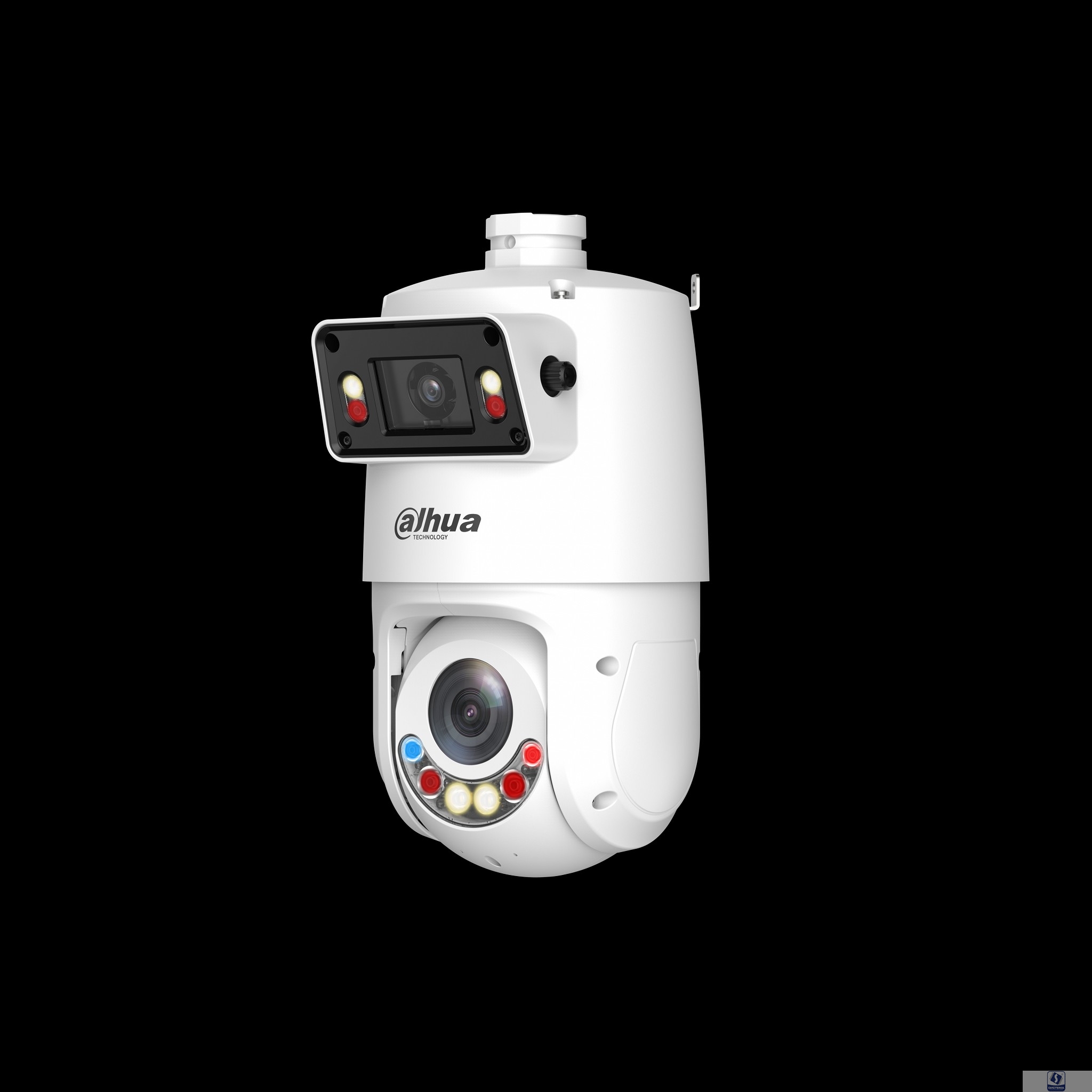 DAHUA DH-SDT4E225-4F-GB-A-PV1-0280-S2 Уличная купольная PTZ IP-видеокамера 1/2.8" 4Мп CMOS ИК 30м, Led 30м (панорамный модуль) 1/2.8" 2Мп CMOS ИК 100м, Led 50м, WDR 120дБ (PTZ-модуль) Видеоаналитика: 