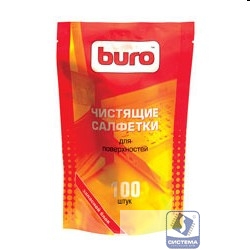 Запасной блок к тубе с чистящими салфетками для поверхностей BURO BU-ZSURFACE 100 шт. [817447]