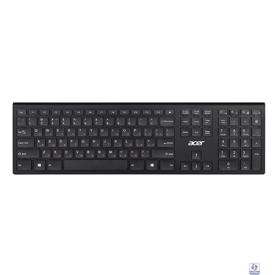 Повреждение упаковки Acer OKR020 [ZL.KBDEE.004] wireless keyboard USB slim Multimedia black  Клавиатура беспроводная