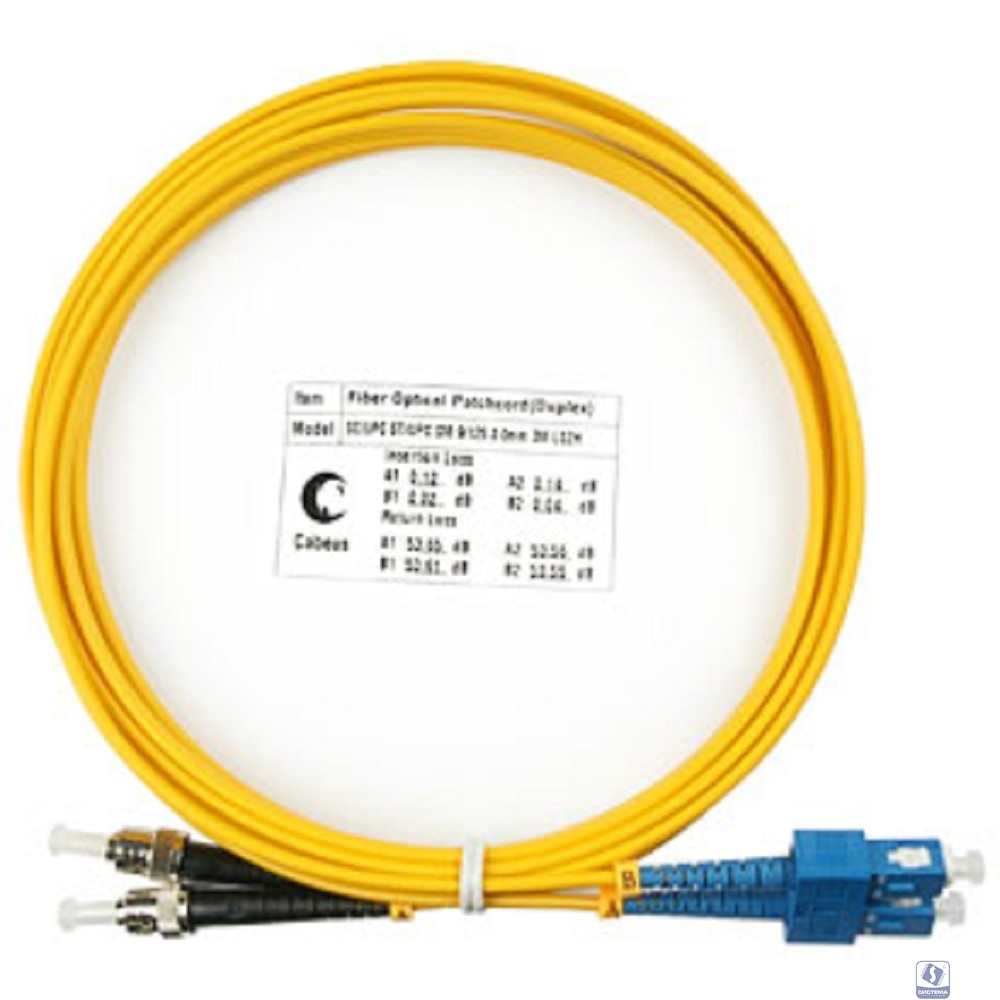 Cabeus FOP(d)-9-SC-ST-3m Шнур оптический duplex SC-ST 9/125 sm 3м LSZH