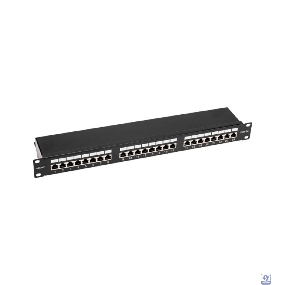 Rexant (02-0041) Панель коммутационная 19", 1U, 24 порта, STP, RJ-45, CAT 5e PRO
