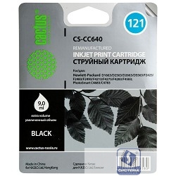 CACTUS CC640A Картридж №121 (черный) для  HP DeskJet D1663/D2563/D2663/D5563/F2423/F2483/F2493/F4213/F4275/F4283/F4583; PhotoSmart C4683/C4783