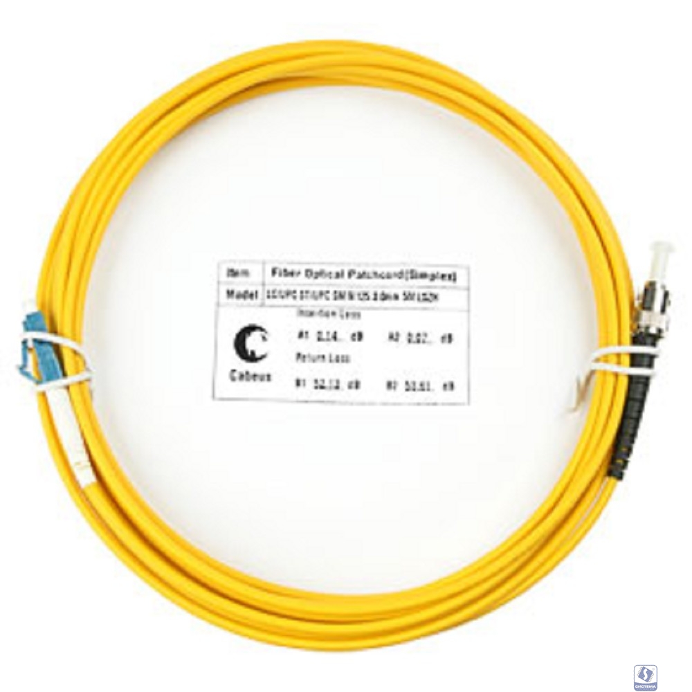 Cabeus FOP(s)-9-LC-ST-5m Шнур оптический simplex LC-ST 9/125 sm 5м LSZH
