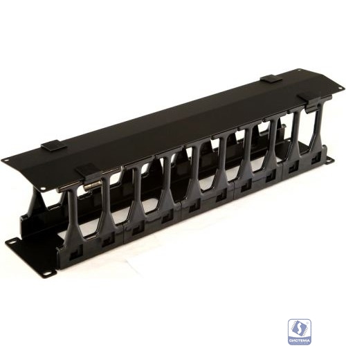 Кабельный органайзер Hyperline CMF-2U-FPL106-MCOV-RAL9005 пальцы 2U шир.:19" глуб.:106мм