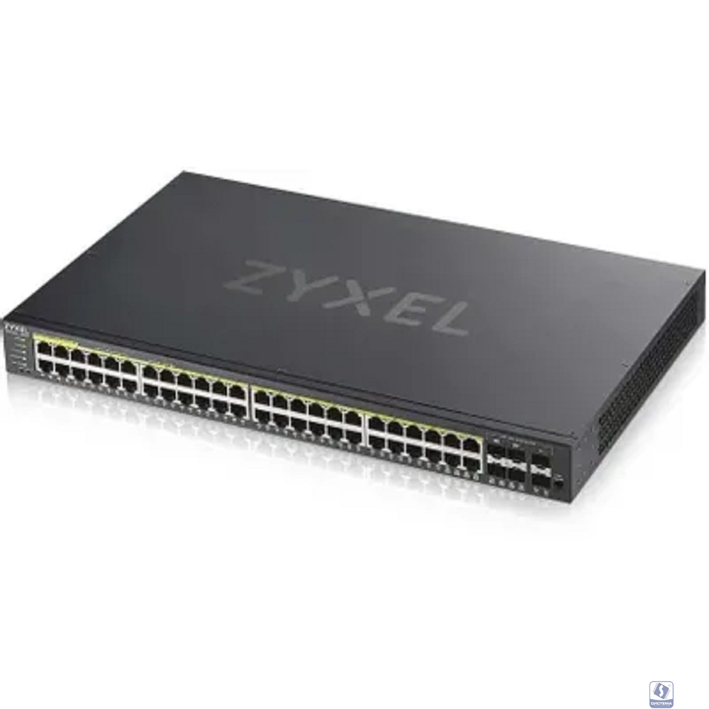 ZYXEL GS192048HPV2-EU0101F Гибридный Smart PoE+ коммутатор NebulaFlex GS1920-48HPv2, 44xGE PoE+, 4xCombo (SFP/RJ-45 PoE+), 2xSFP, бюджет PoE 375 Вт, автономное/облачное управление