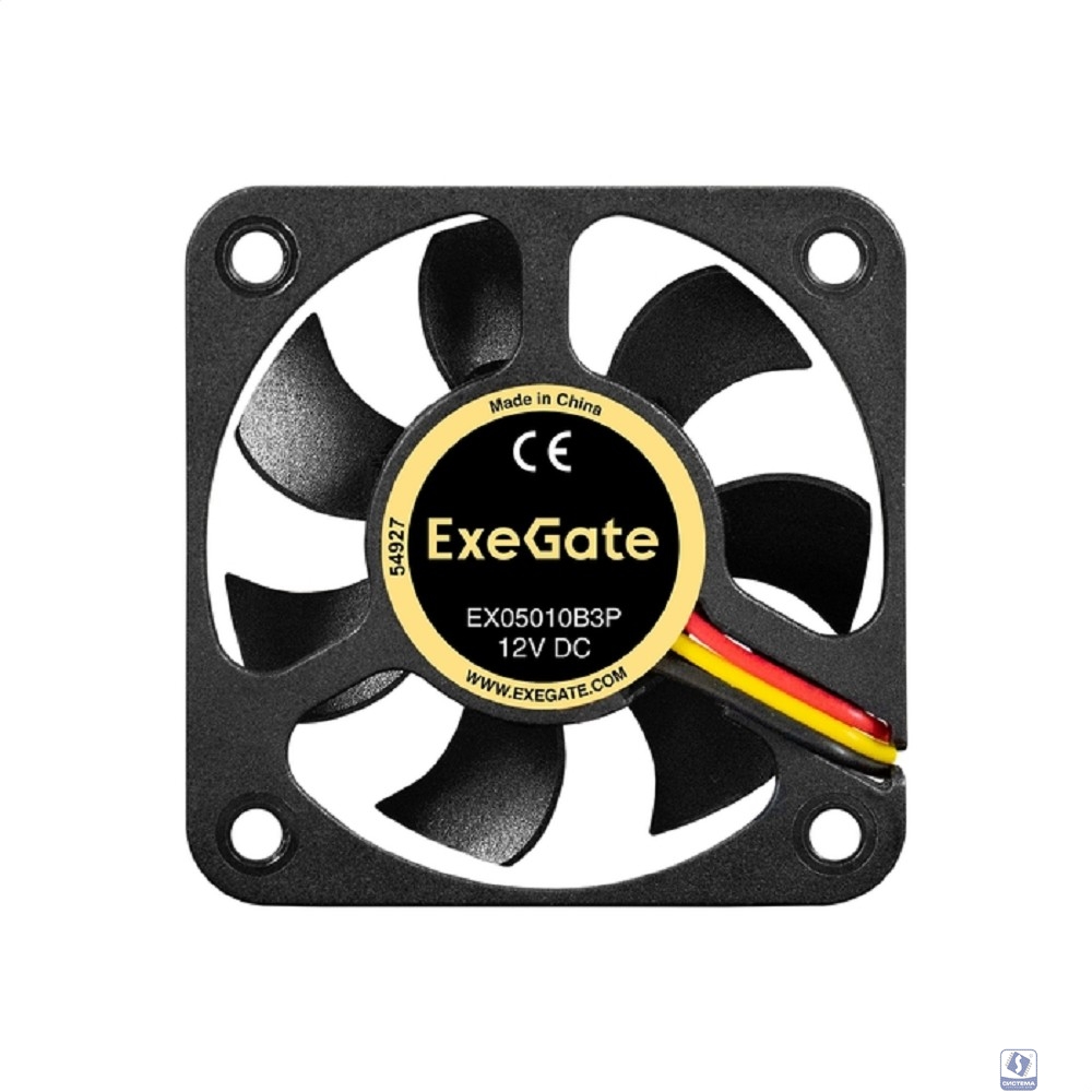 Exegate EX297020RUS Вентилятор 12В DC ExeGate EX05010B3P (50x50x10 мм, 2-Ball (двойной шарикоподшипник), 3pin, 6500RPM, 30dBA)