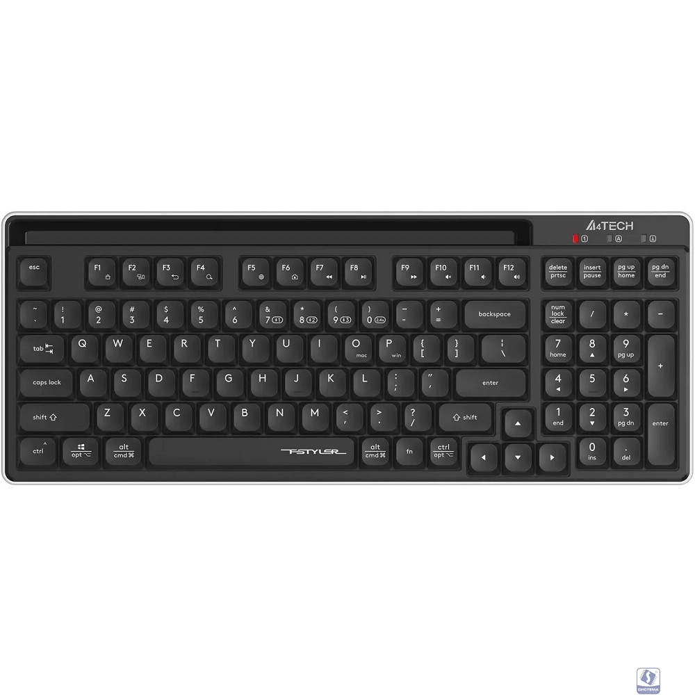 Клавиатура беспроводная A4Tech Fstyler FBX70C black (USB, BT/Radio, slim, Multimedia) (FBX70C)