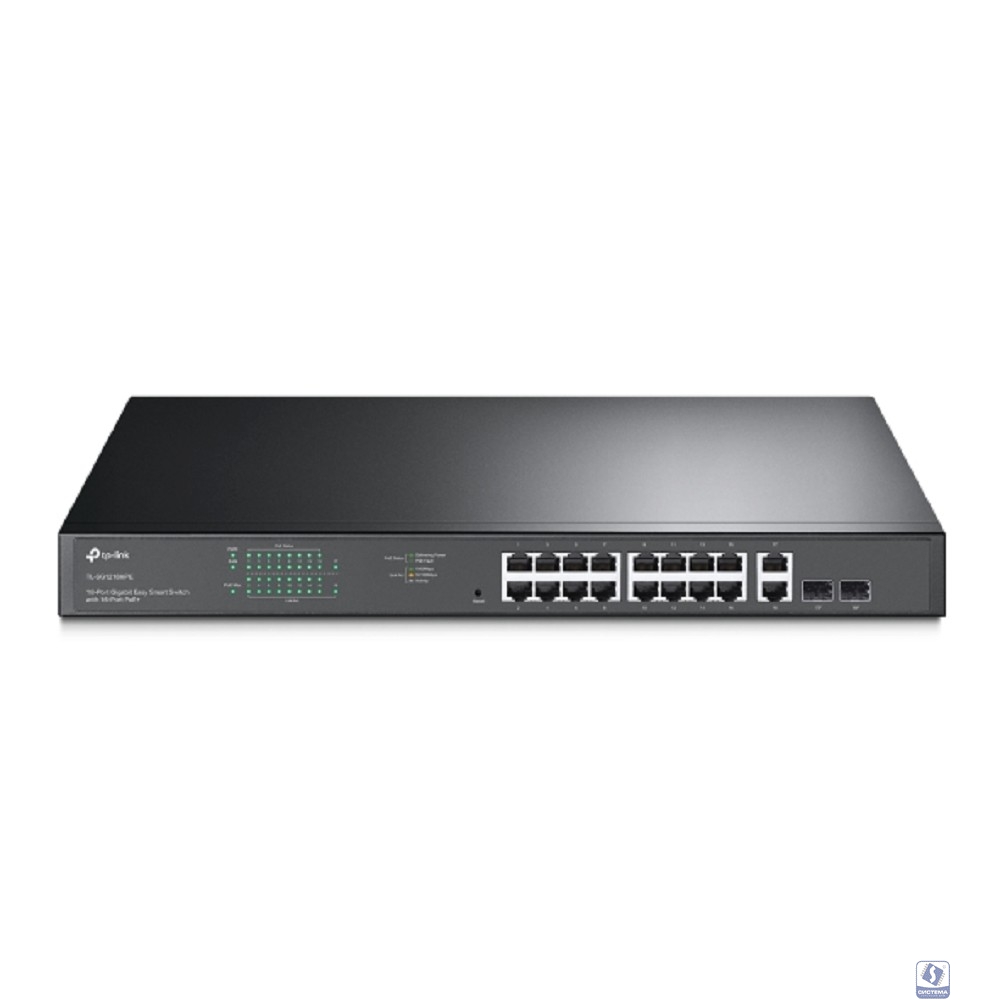 TP-Link TL-SG1218MPE Коммутатор Easy Smart с 18 гигабитными портами (16 портов PoE+) и 2 комбинированными портами RJ45/SFP