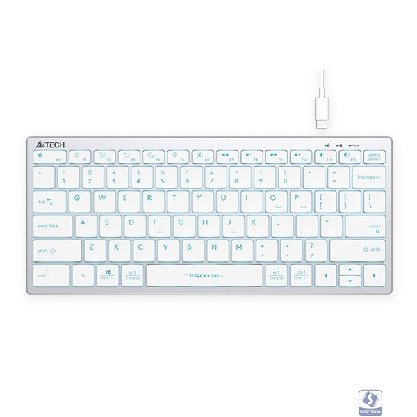 Клавиатура A4Tech Fstyler FX61 белый USB slim LED (FX61 WHITE)