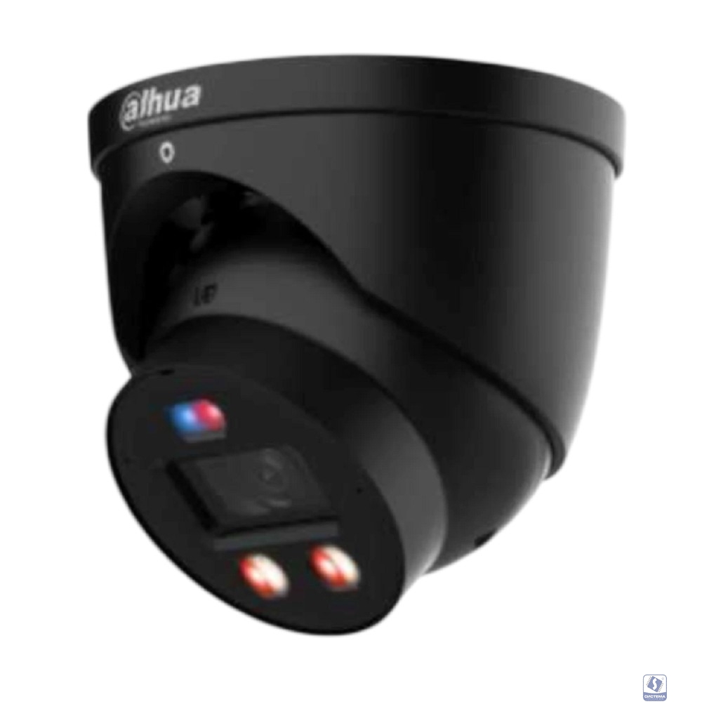 DAHUA DH-IPC-HDW3849HP-AS-PV-0280B-S5(Black) Уличная купольная IP-видеокамера TiOC с ИИ и активным сдерживанием 8Мп; 1/2.7” CMOS; объектив 2.8мм, видеоаналитика, ИК 30м, LED 30м, IP67, металл черный