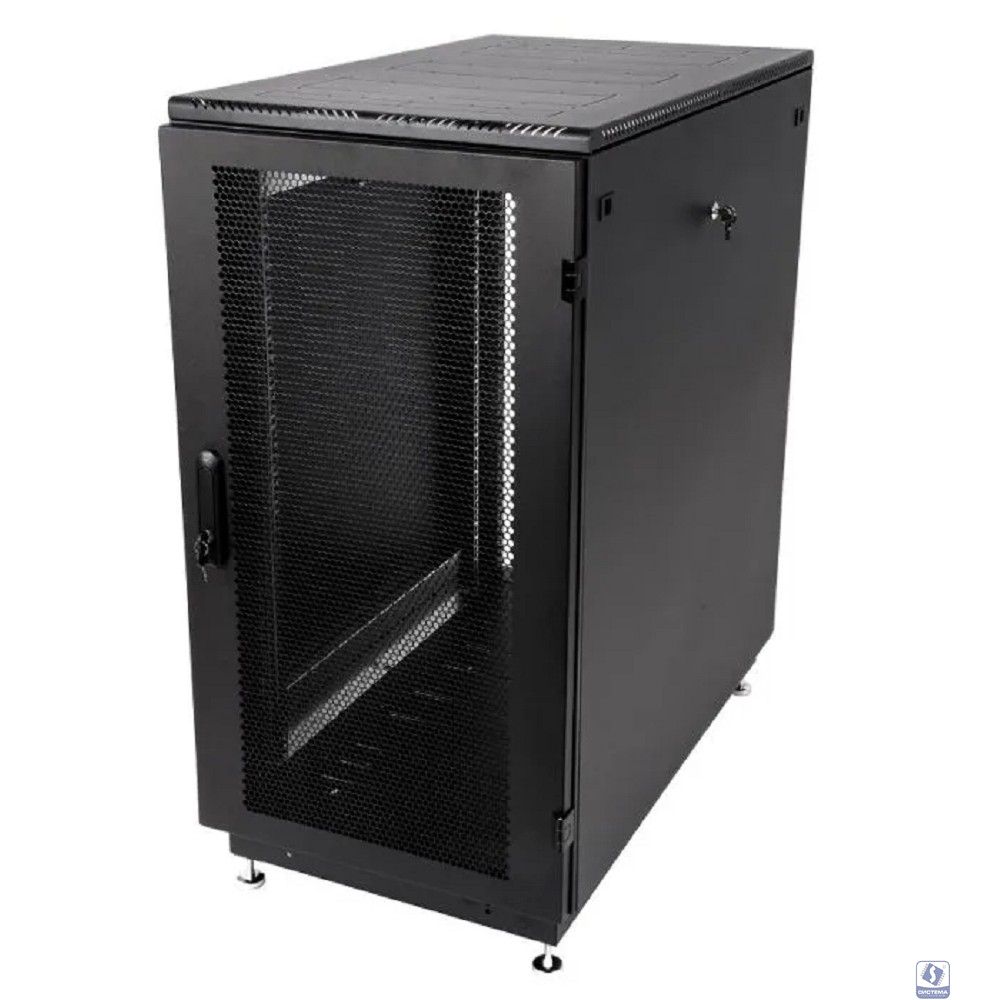 ЦМО Шкаф серверный напольный 24U (600 x 1000) дверь перфорированная 2 шт., чёрный, ШТК-М-24.6.10-44АА-9005