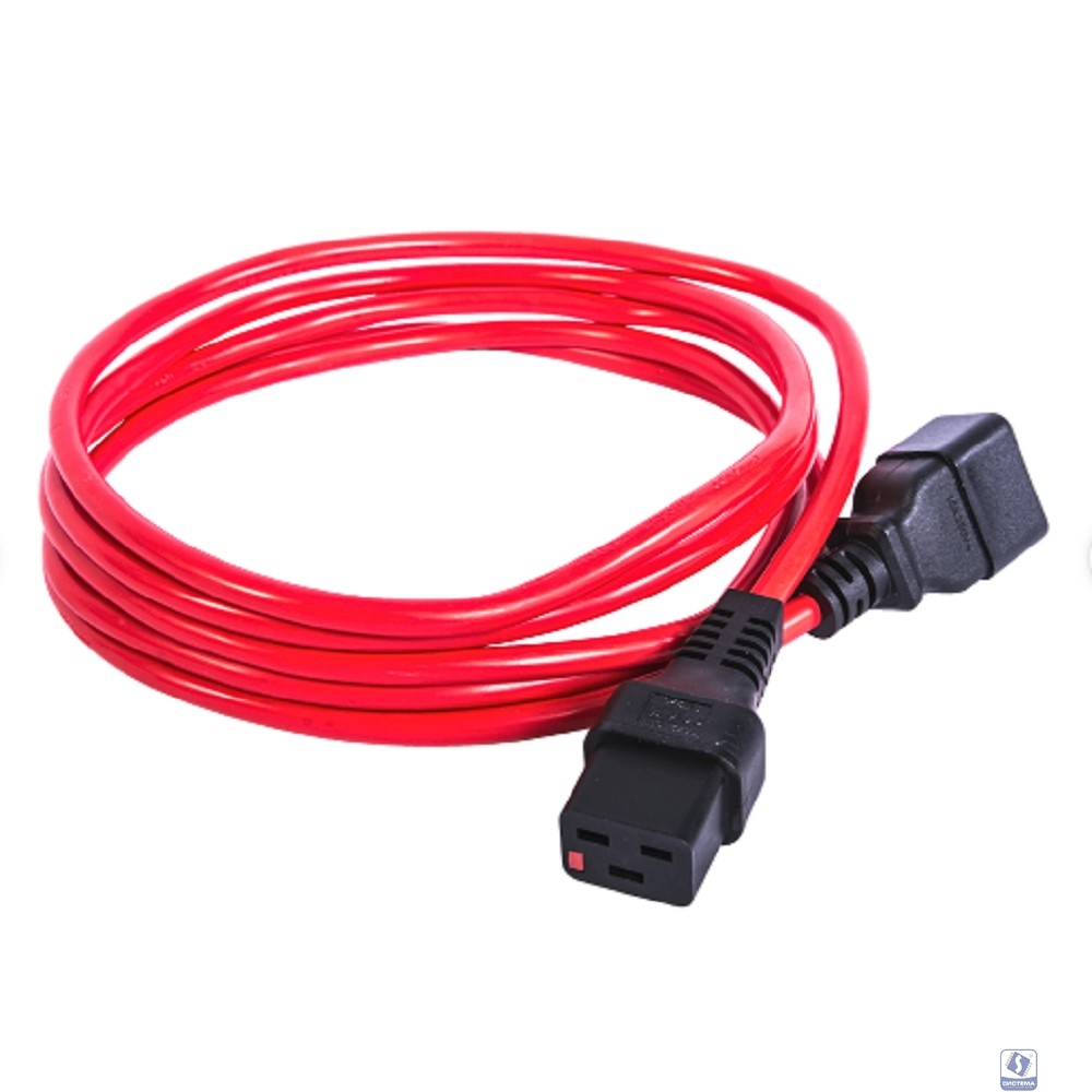 REM Шнур питания с фиксатором IEC 60320 C19/IEC 60320 C20, 16 А / 250 В (3 * 1,5), длина 1,8 м, красный R-16-Cord-C19-C20-1.8-Red