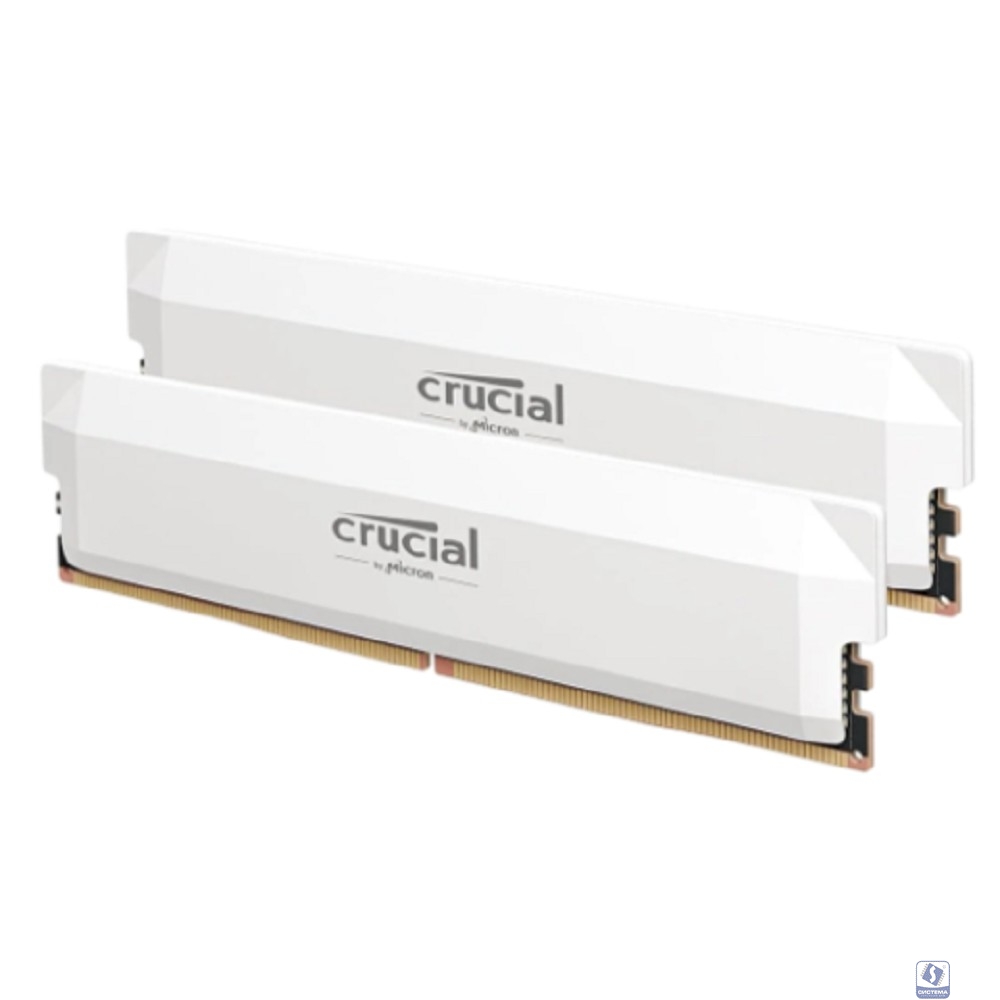 Crucial Pro Gaming by Micron DDR5-6400 64GB Kit (2x32GB) UDIMM CL40 White 1.35V CP2K32G64C40U5W