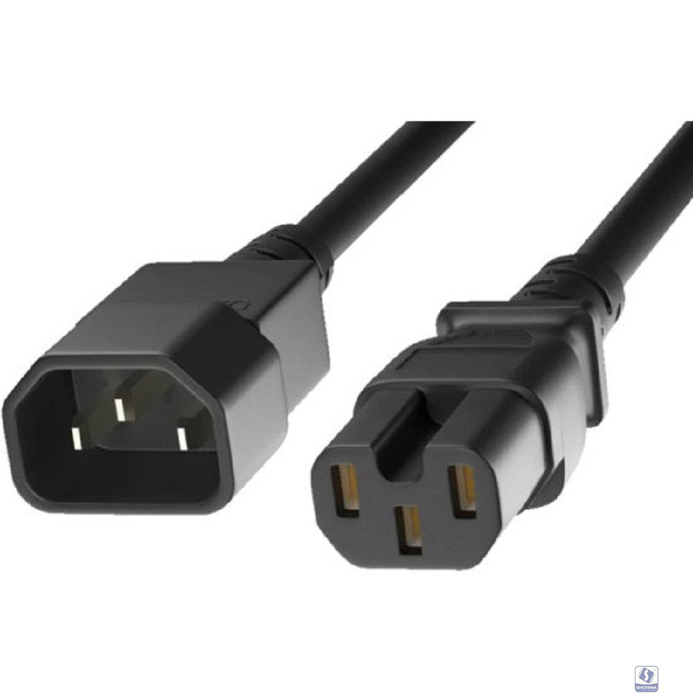 KS-is Кабель питания  KS-857B-1.5 IEC-C14 - IEC-C15 1.5м черный