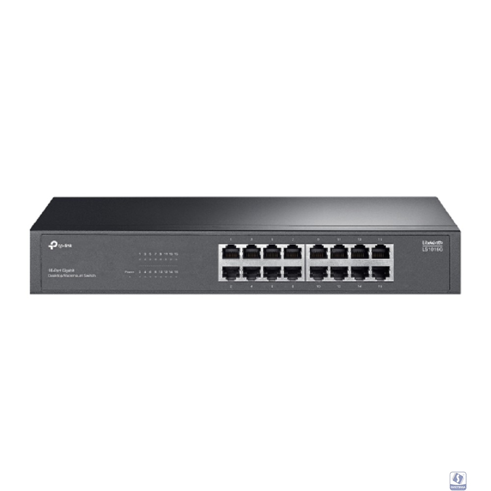 TP-Link LS1016G Коммутатор с 16 гигабитными портами для размещения на столе или в стойке