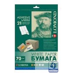 LOMOND 2100145 Универсальные этикетки Lomond белые/А4/70x42.3 мм/50 листов
