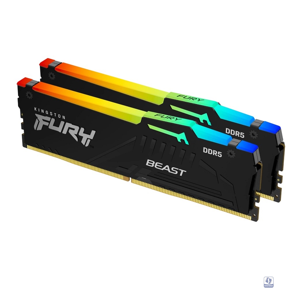 Kingston 64GB 6000MT/s DDR5 CL36 DIMM (Kit of 2) FURY Beast RGB KF560C36BBE2AK2-64