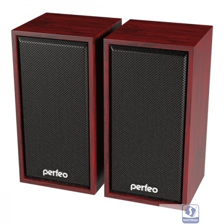 Perfeo колонки "CABINET" 2.0, мощность 2х3 Вт (RMS), махагон, USB	