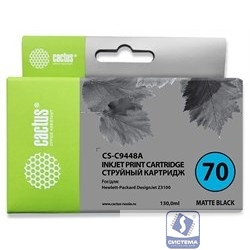 Картридж струйный Cactus CS-C9448A №70 черный матовый (130мл) для HP DJ Z3100