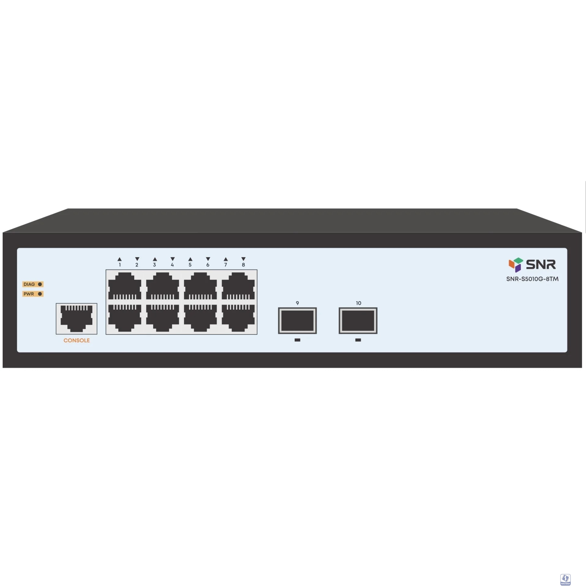 SNR SNR-S5010G-8TM Управляемый коммутатор уровня 2, 8 портов 10/100/1000Base-T, 2 порта 1/2.5G SFP, встроенный БП ~220V AC