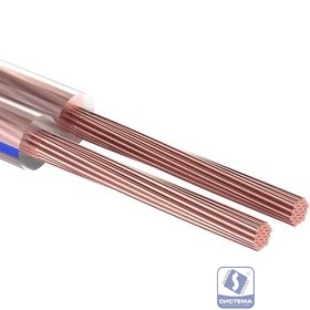 Rexant 01-6204-3 Кабель акустический, 2х0.75 мм2, прозрачный BLUELINE, 100 м.  