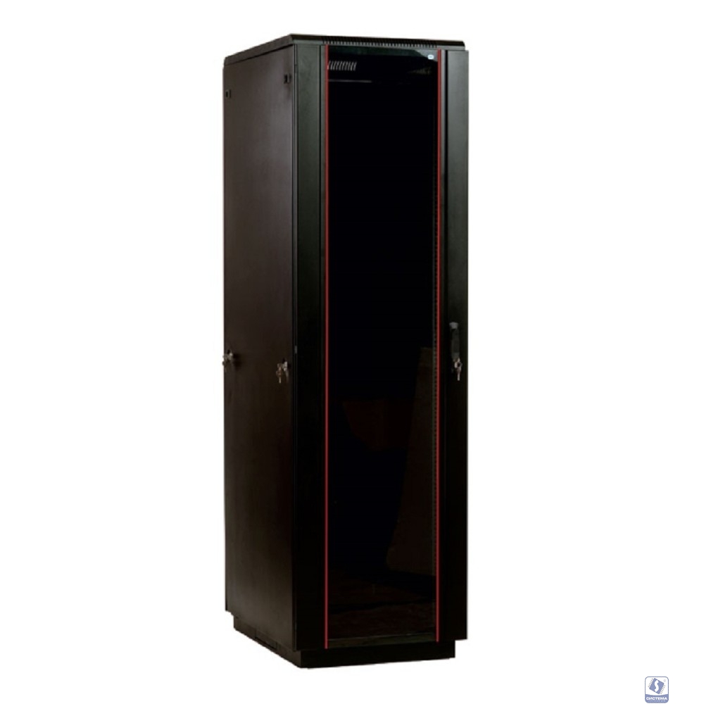 ЦМО Шкаф телекоммуникационный напольный 42U (800x1000) дверь стекло, цвет чёрный (3 коробки) ШТК-М-42.8.10-1ААА-9005
