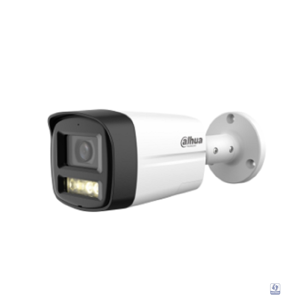 DAHUA DH-HAC-HFW1200TLMP-IL-T-0280B Уличная цилиндрическая HDCVI-видеокамера 2Мп; CMOS; объектив 2.8мм; ИК 40м, Led 40м IP67 металл, пластик