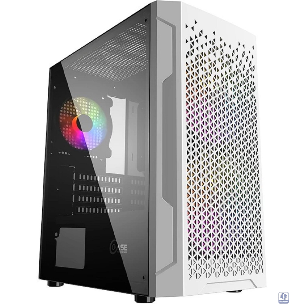 Powercase CMIMZW-L3 Корпус Mistral Micro Z3W Mesh LED, Tempered Glass, 2x 140mm + 1х 120mm 5-color fan, белый, mATX  (CMIMZW-L3)