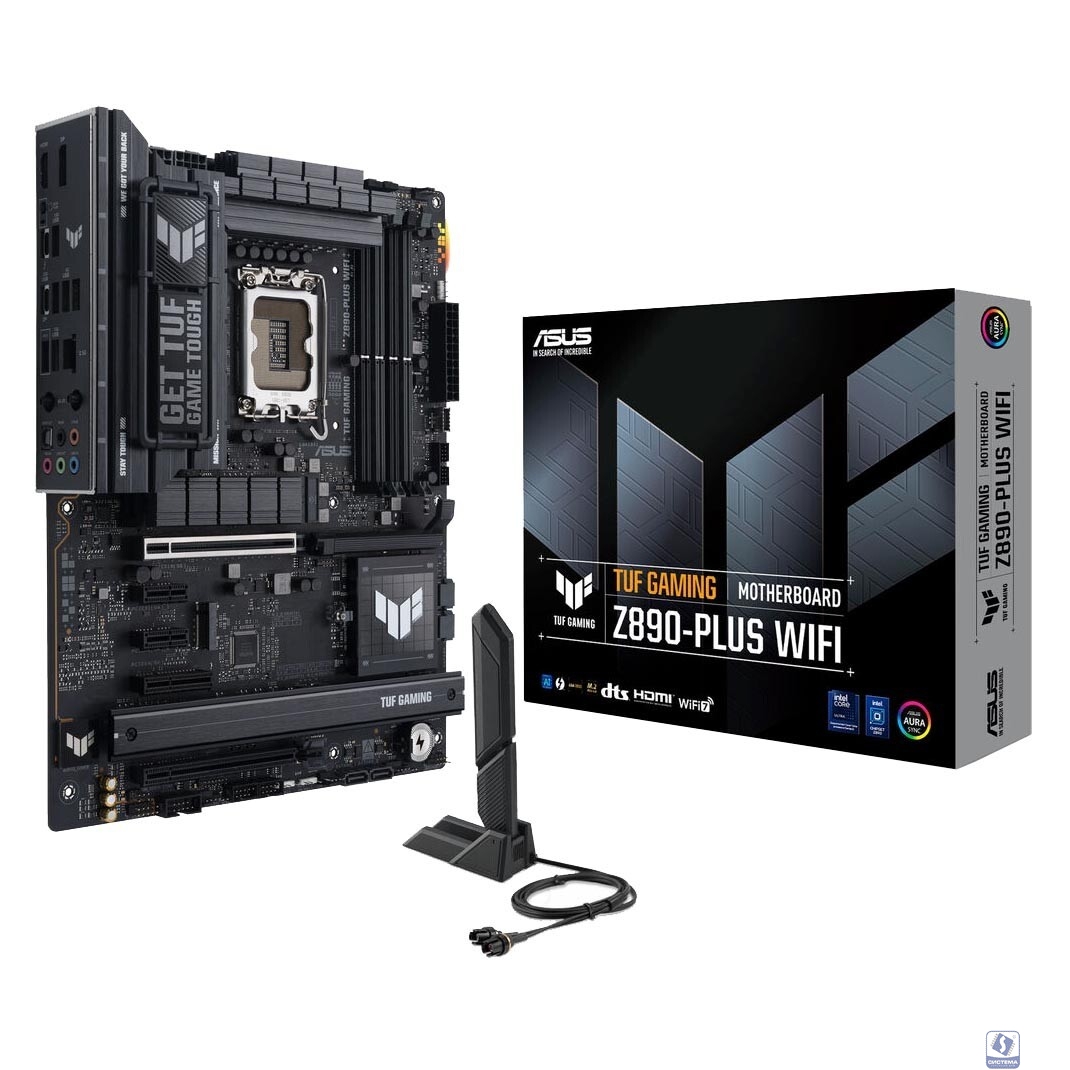ASUS TUF GAMING Z890-PLUS WIFI (Socket 1851, ATX, 4xDDR5(192GB), DP/HDMI,1xPCIe 5.0x16/1xPCIe 4.0x16/1xPCIe 4.0x4, 2xPCIe 4.0x1, 1xLAN (2.5GbE), Wi-Fi, 4xSATA 6Gb/s, 4xM.2,1xType-C, 6xUSB 3)