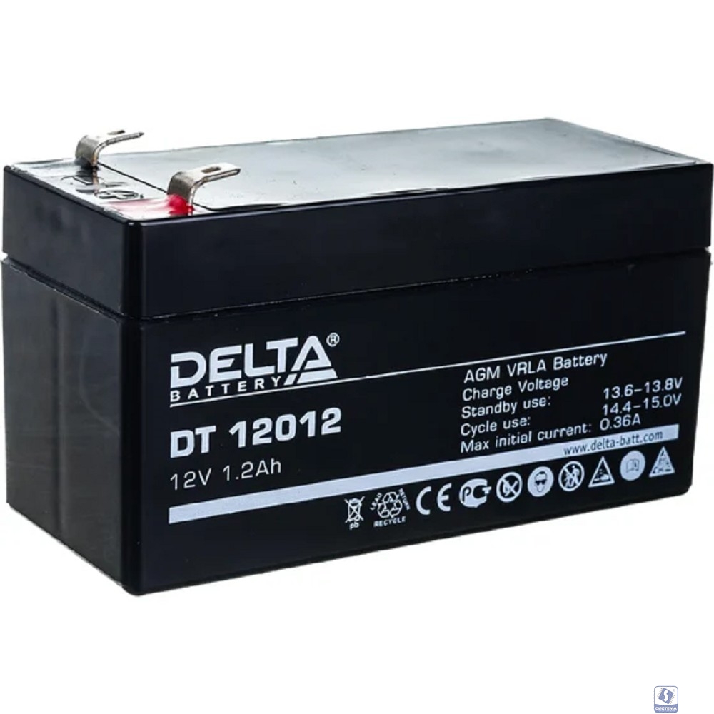 Delta DT 12012 (1.2 А\ч, 12В) свинцово- кислотный аккумулятор  