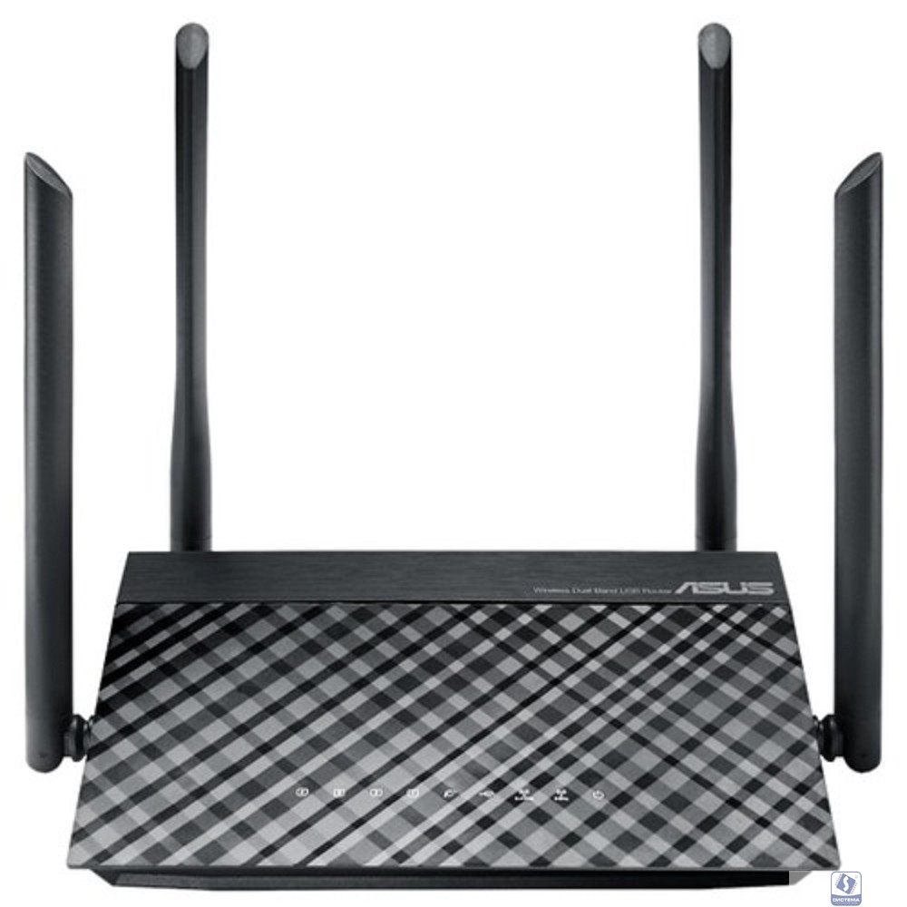 ASUS RT-AC1200 (V2) Беспроводной двухдиапазонный маршрутизатор AC1200  с поддержкой технологии MU-MIMO, Wi-Fi 5 (ac)