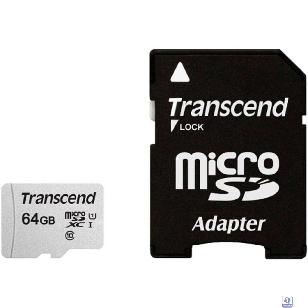 Micro SecureDigital 64Gb Transcend Class 10 TS64GUSD300S-A 