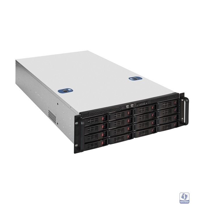 Exegate EX296383RUS Серверный корпус ExeGate Pro 3U660-HS16 <RM 19", высота 3U, глубина 660, БП 2U-1080ADS,16xHotSwap, USB>