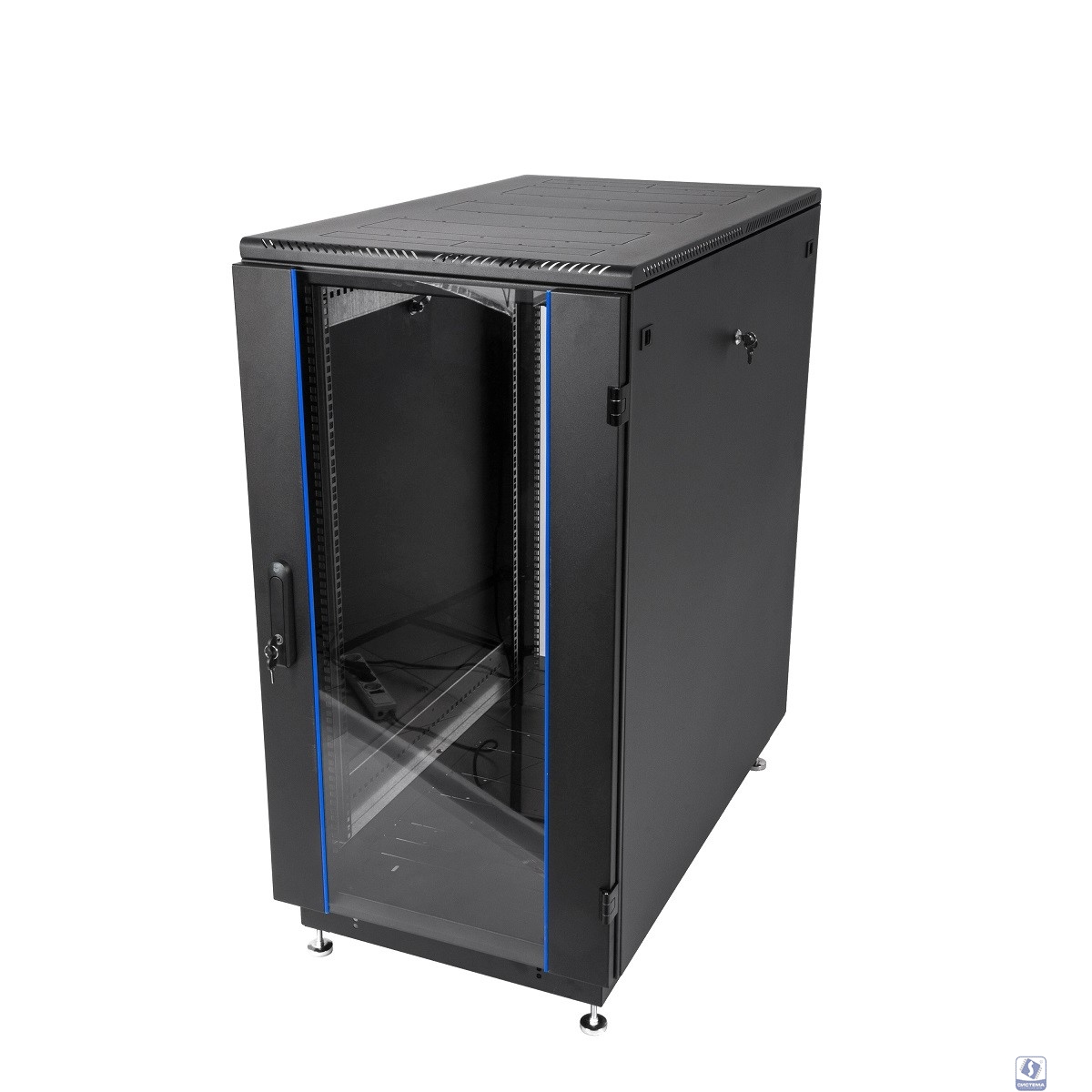 ЦМО Шкаф телекоммуникационный напольный 18U (600x600) дверь стекло, цвет чёрный (ШТК-М-18.6.6-1ААА-9005) (2 коробки)