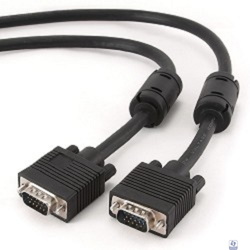 Gembird/Cablexpert CC-PPVGA-5M-B, Кабель VGA Premium , 15M/15M, 5.0м,черный,тройной экран, феррит.кольца 