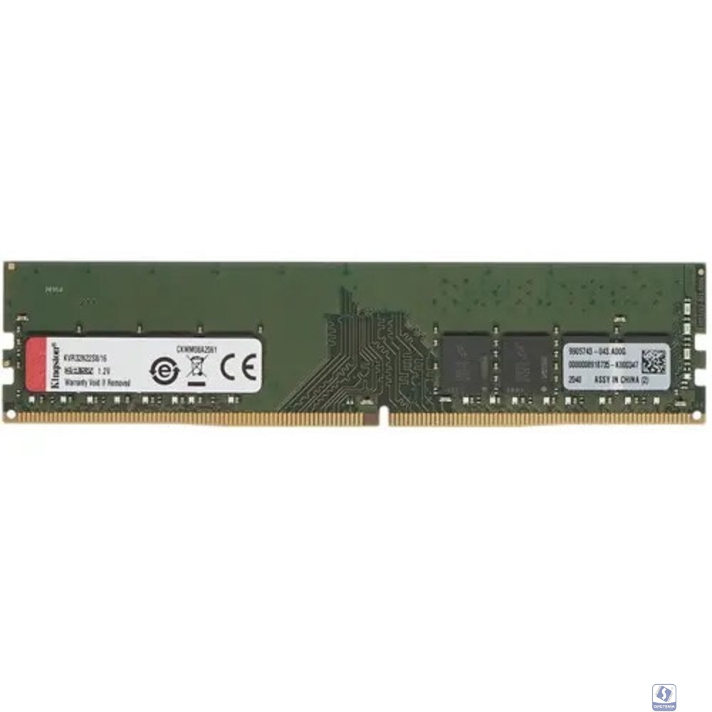 Kingston DDR4 DIMM 16GB KVR32N22S8/16 PC4-25600, 3200MHz, CL22