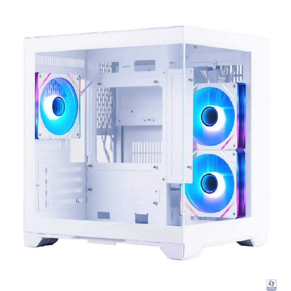 1STPLAYER MEGAVIEW MV5-TP ARGB White / mATX / 3x120mm ARGB fans / MV5-TP-WH-2FC7R-W-1FC7-W