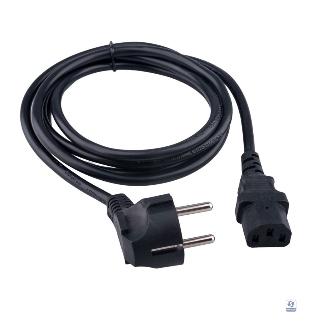 Гарнизон Кабель питания Schuko-C13, 3x0.75мм2, 10A, CCA, с заземлением, 1.8м, черный, пакет (GPC-186-0.75-1.8M)