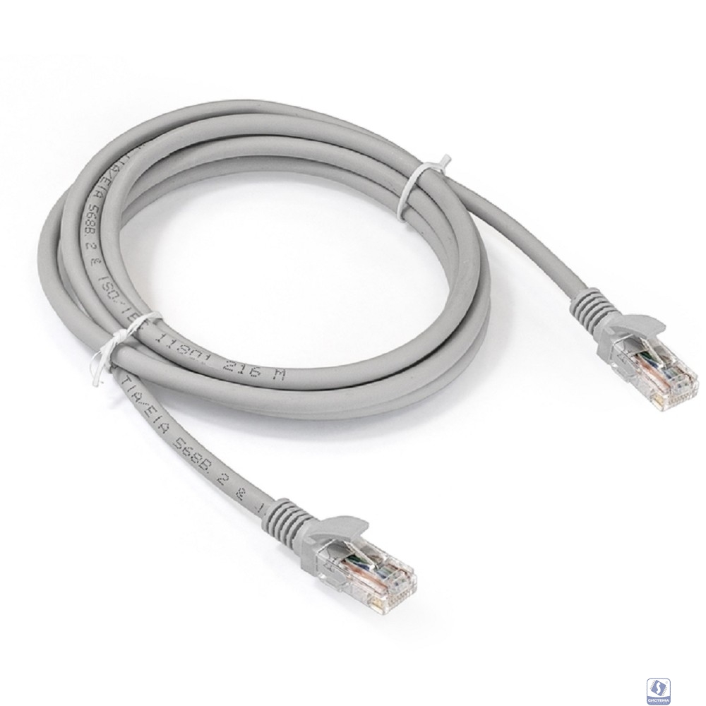 Exegate EX286383RUS Патч-корд LSZH UTP-RJ45-RJ45-5e-2M-LSZH-GY, UTP, cat.5e, 2м, серый