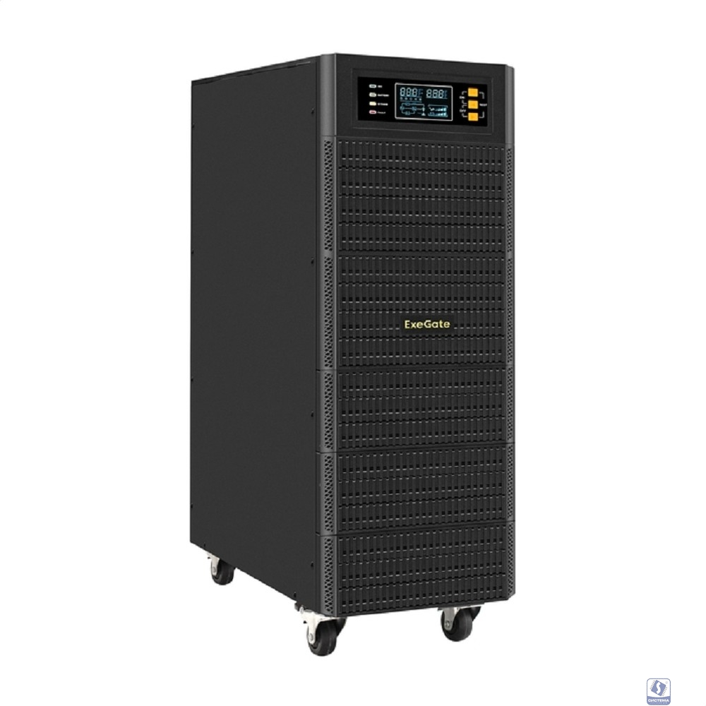Exegate EX296953RUS ИБП On-line ExeGate PowerExpert TL-575-10kVA.192V.LCD.AVR.T.USB.RS232.SNMP <10000VA/10000W, On-Line, PF=1, LCD, клеммы, RS232, USB, SNMP-slot, встроенные батареи 12V 7.2Ah - 16шт, 