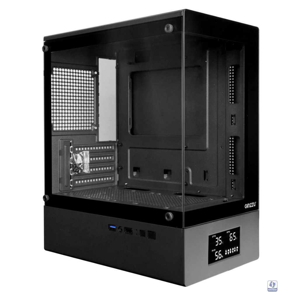 Корпус Ginzzu RX400D mATX жк. Дисплей